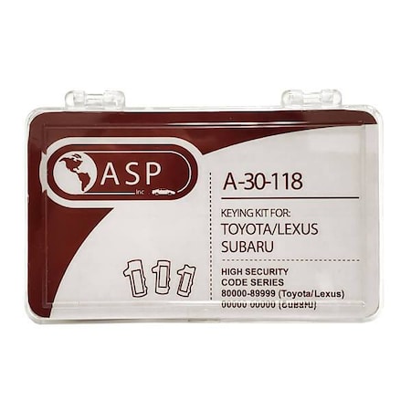 ASP: TOYOTA TUMBLER KEYING KIT TOYOTA/LEXUS 80K, SUBARU 90K